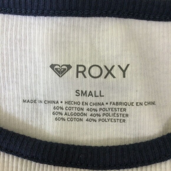 Roxy Americana Stars and Stripes Short Sleeve T-Shirt Top Bright White Small NWT - Picture 5 of 7